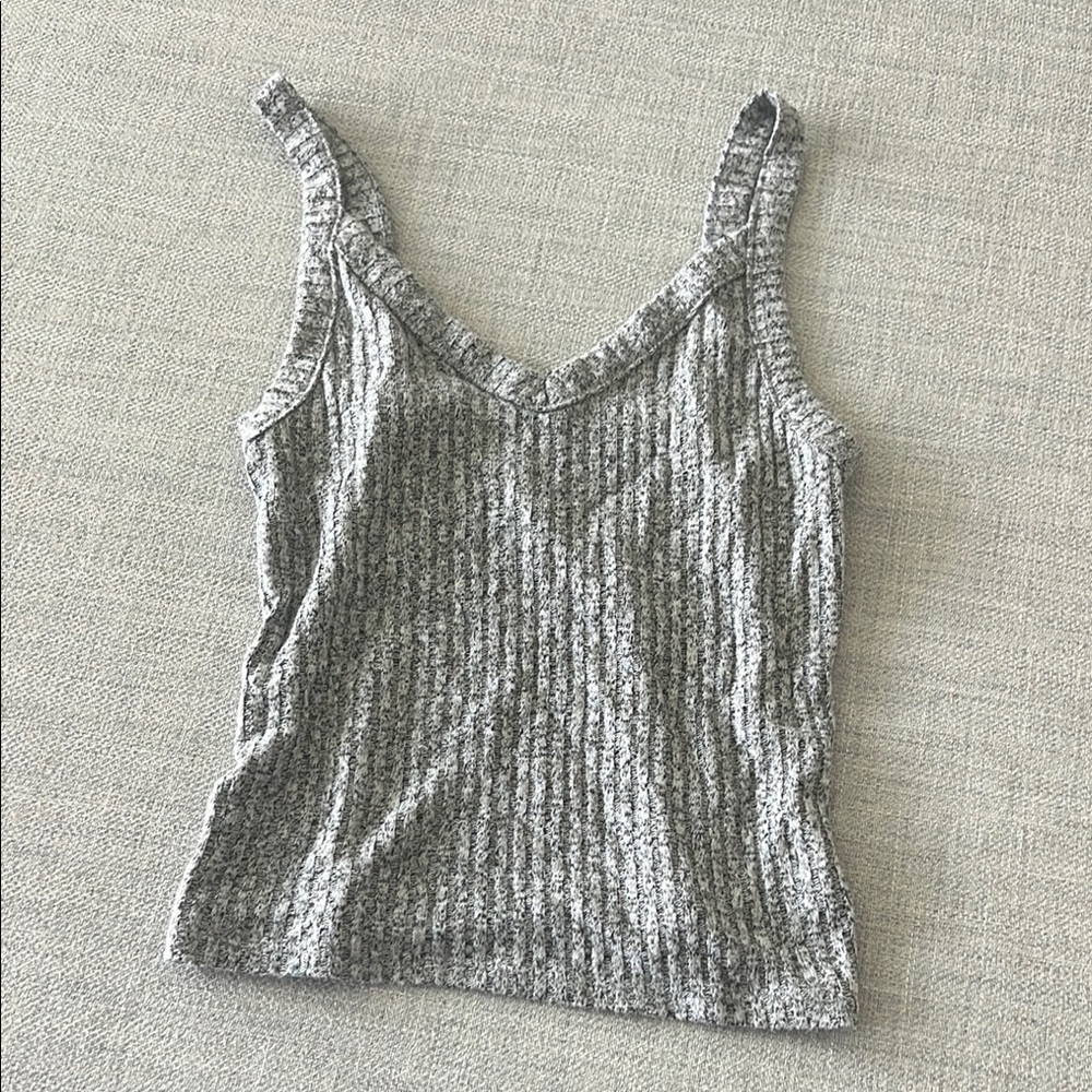 American Eagle Outfitters Gray Ribbed Tank Top